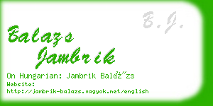 balazs jambrik business card